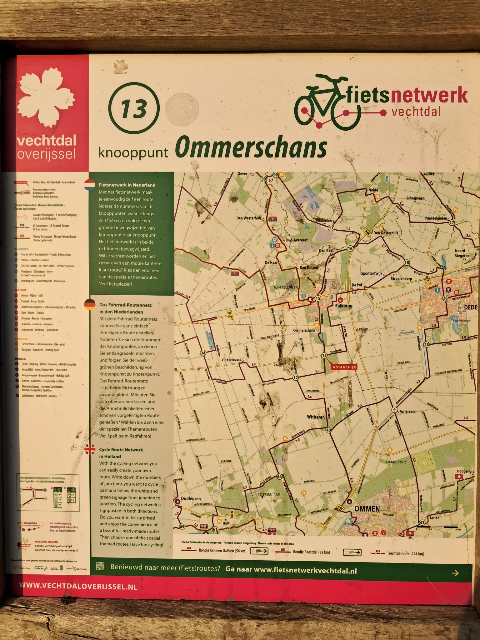Fietsnetwerkkaart van Omverschans en omgeving